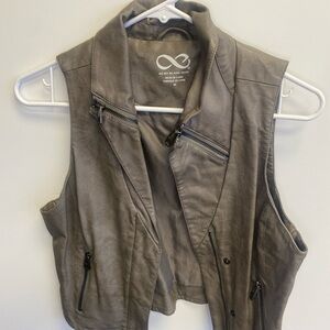 Blanc Noir Gray Leather Vest